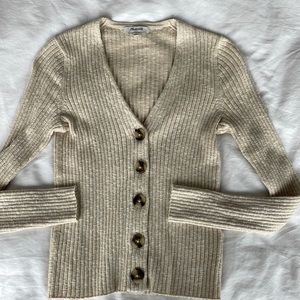 Madewell ribbed cardigan in cream